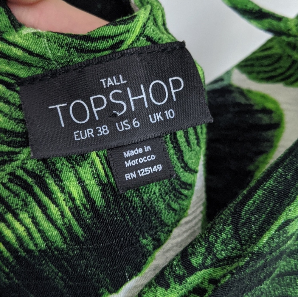 Topshop Palm Print Slip Dress US 6 - Picture 3 of 5